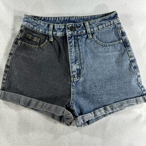 Two-Tone Denim Women Shorts bootylicious bodycon summer beach streetwear small